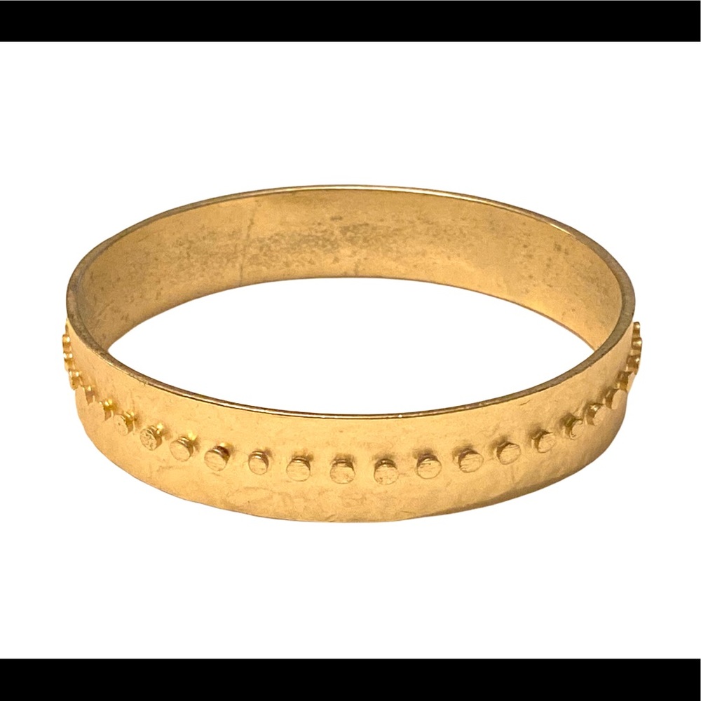 Vintage Matte Gold Riveted Bangle Bracelet